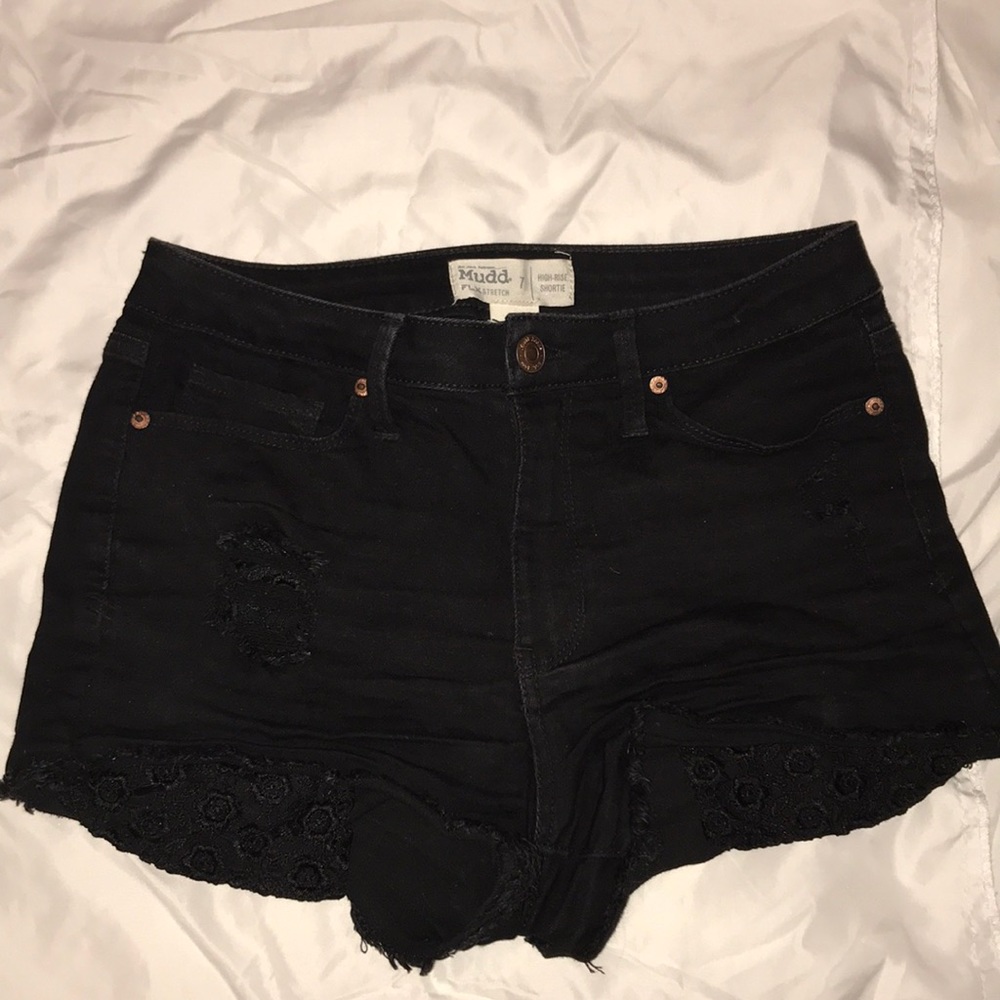 Ripped jean shorts